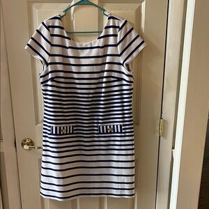 Lilly Pulitzer Pink-Label Striped Dress - White & Navy